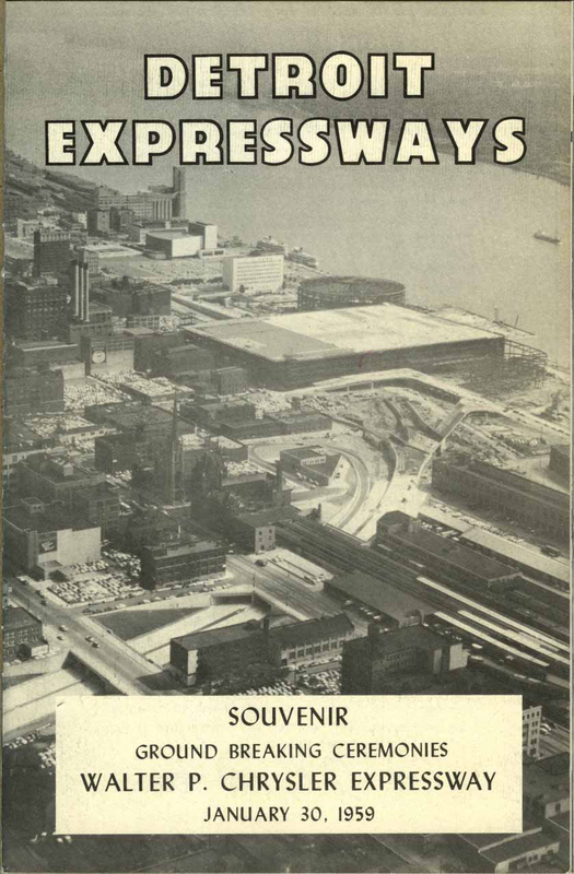 Souvenir pamphlet, Detroit Expressways, front cover, 1959