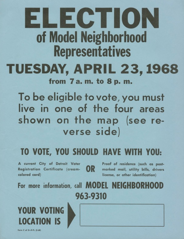 Model Neighborhood election flyer