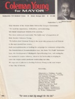 Letter advocating Coleman Young for mayor
