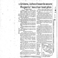 Unions, school boards score Regents&amp;#039; teacher test plan