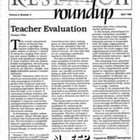 Research Roundup; Teacher Evaluations