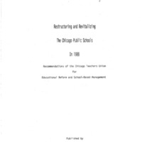 Restructuring and Revitalizing the Chicago Public Schools