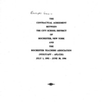 Excerpts from a contract agreement between the school district of Rochester New York and the Rochester Teachers Association, 1992-1996