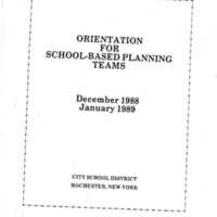 Orientation Manual for School Based Planning Teams